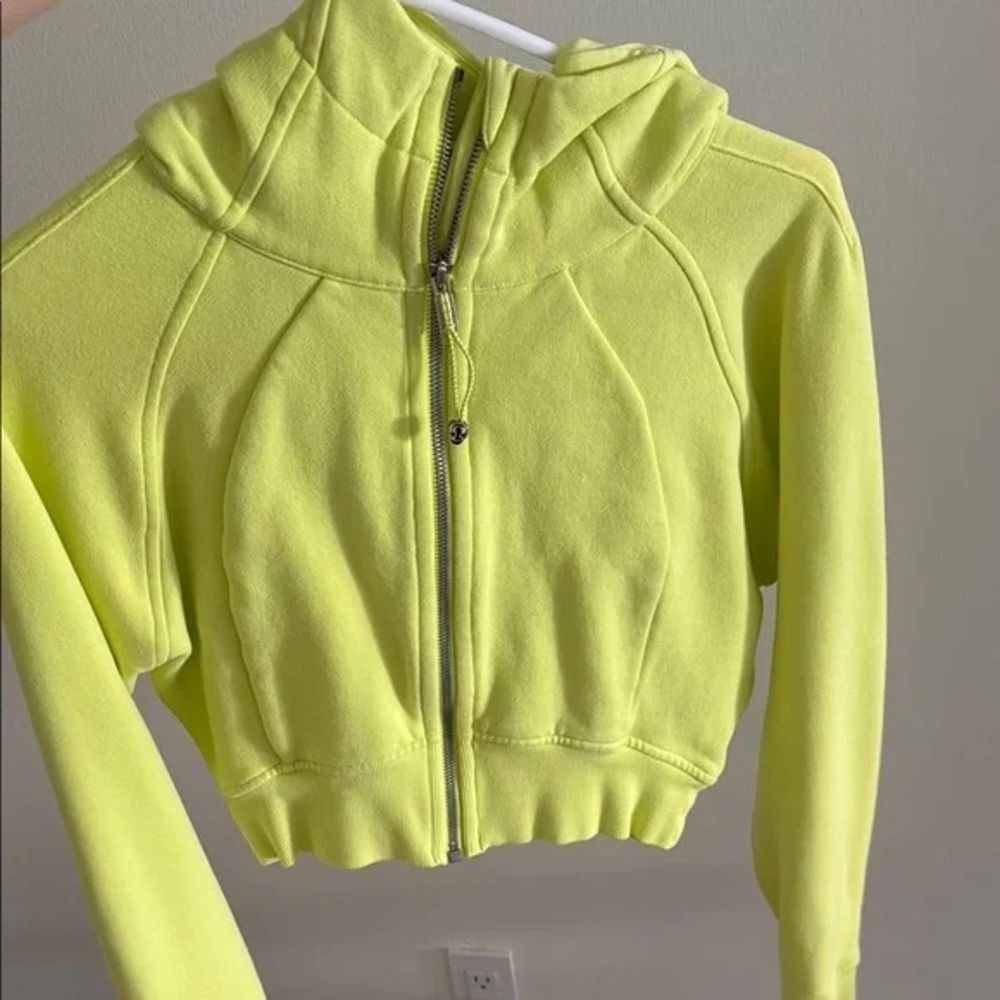 Vibrant lime green Lululemon hoodie